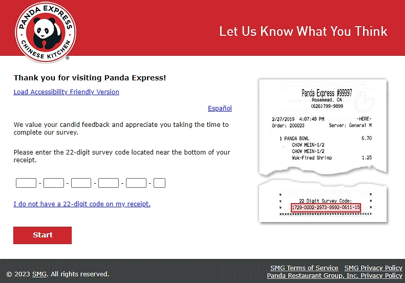 pandaexpress.com/feedback survey page