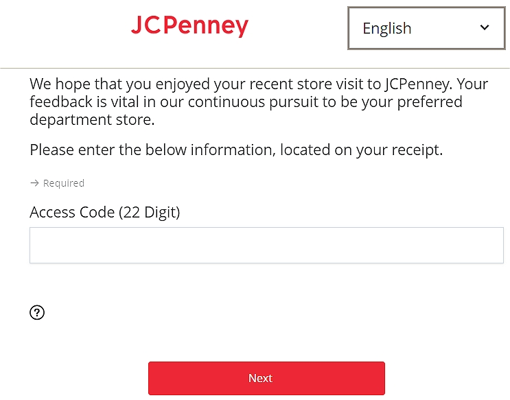 www.jcpenney.com/survey page