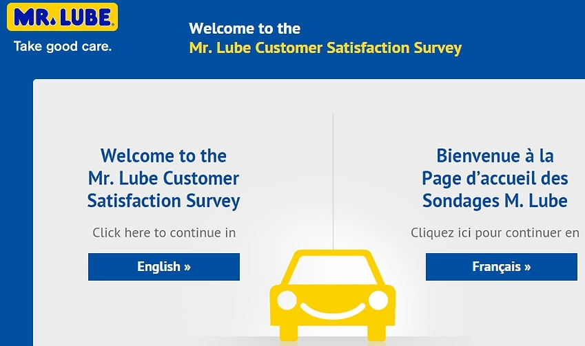 Tellmrlube.com survey homepage